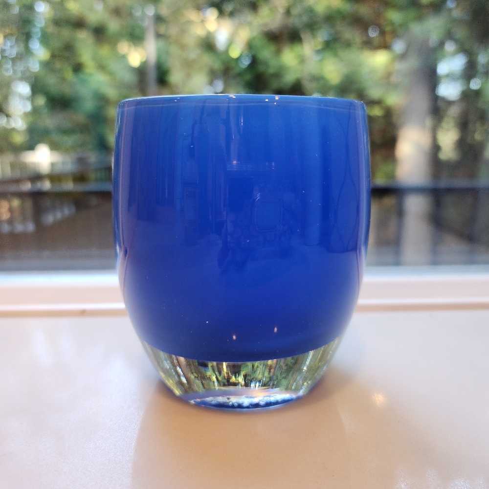 Pre Triskelion Glassybaby Handblown Glass REGAL Blue Discontinued Color